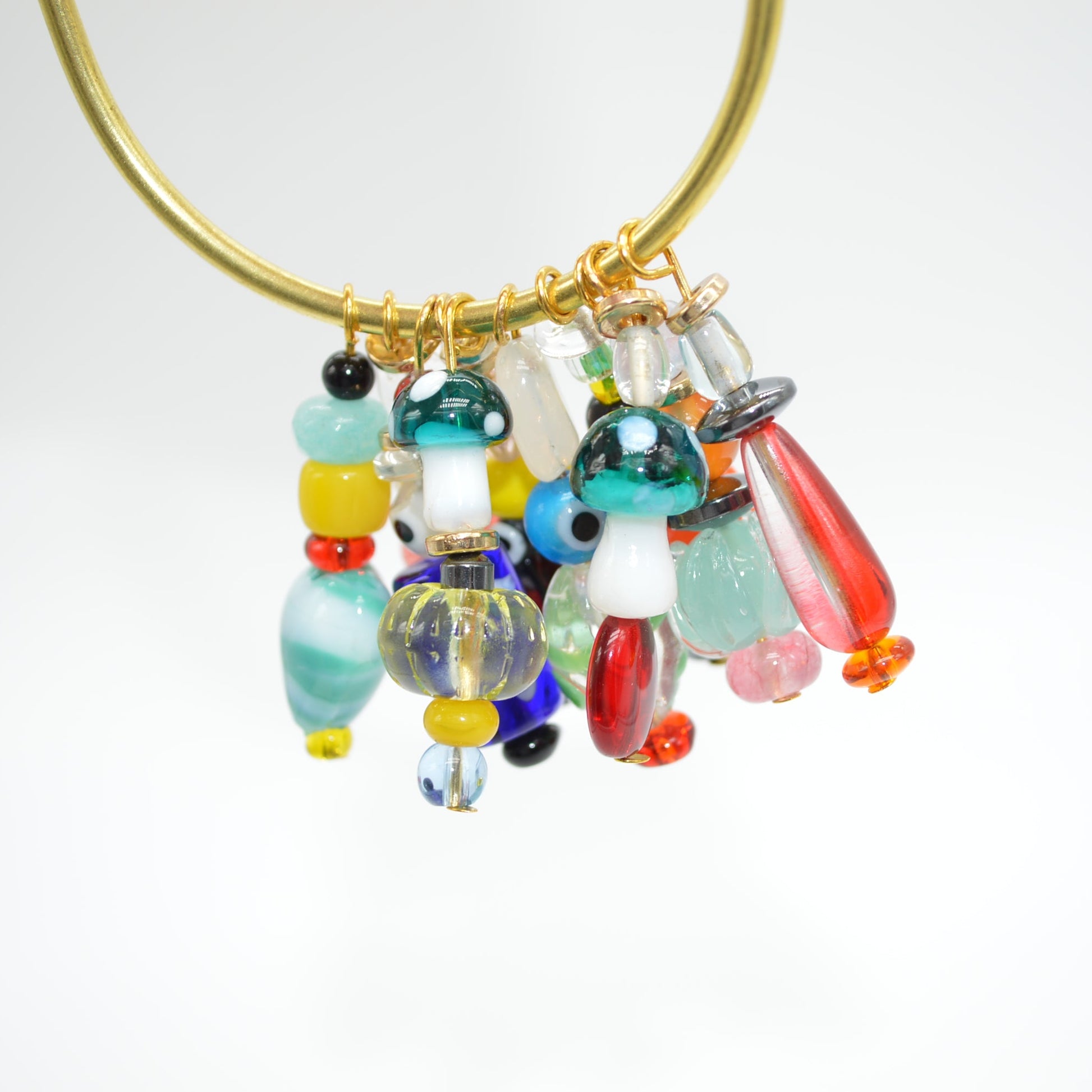 Colorful beaded clip on a white background